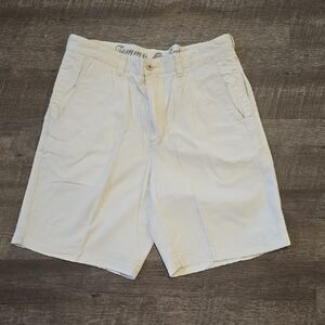 Men's Sz 36 Tommy Bahama Cream Flat Front Shorts